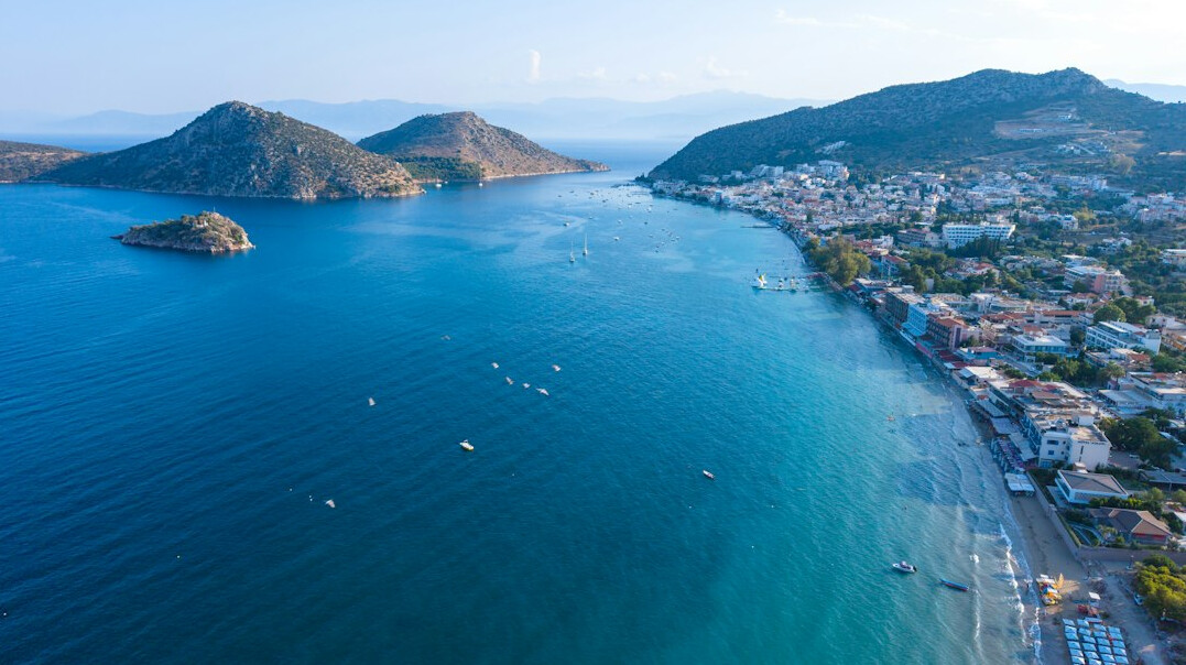 sunset over secret greek bay