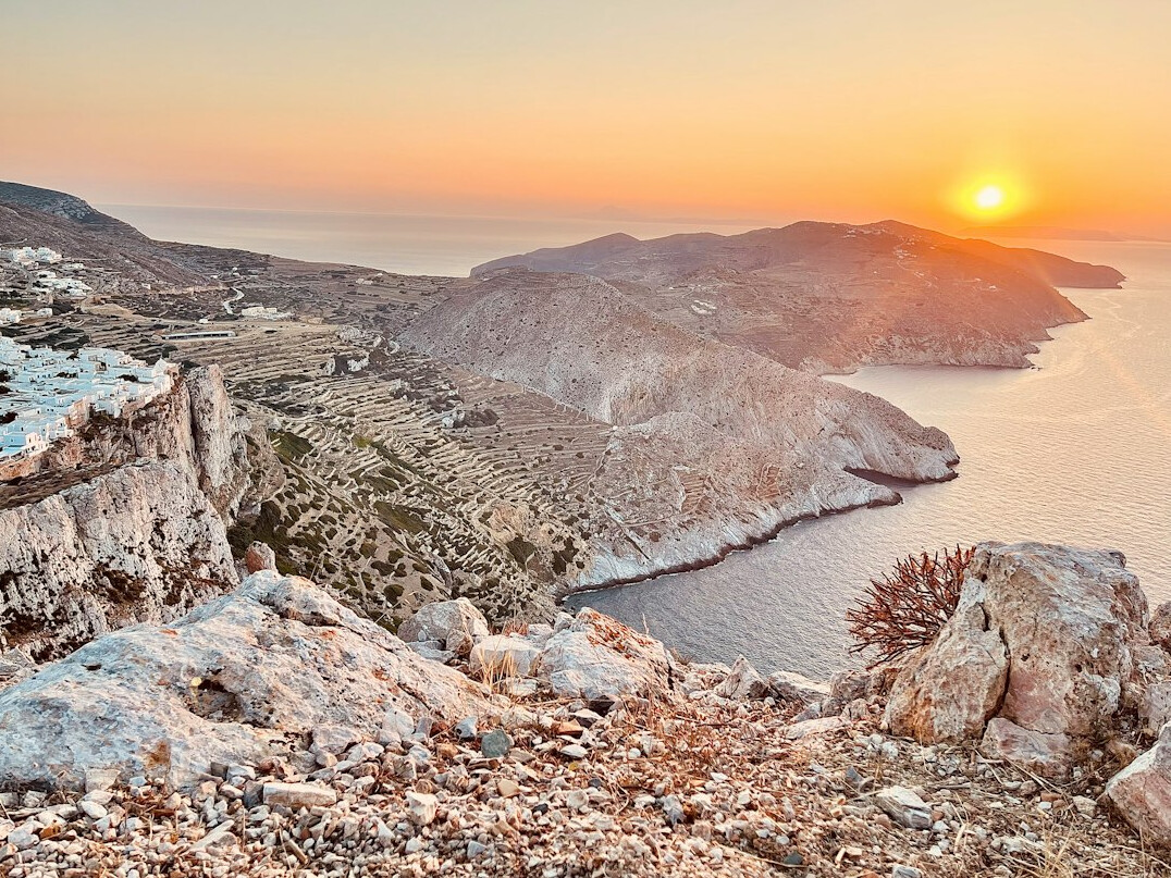 greek hidden cove at dawn